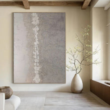 Load image into Gallery viewer, Subtle Grey Vertical Abstract Acrylic Art, Nice for Spa Room & Reading Nook LargeART0987