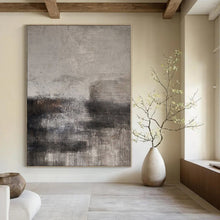 Load image into Gallery viewer, Hand - painted Extensive Gray - Black Textured Abstract Acrylic Art for Modern Studies LargeART0112