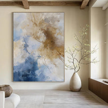 Load image into Gallery viewer, “Blue - Beige Abstract Clouds” Abstract Painting on Canvas, Serene Bedroom Decor DKH1020