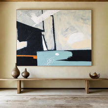 Load image into Gallery viewer, Monochromatic Geometric Abstract Painting on Canvas DKH546