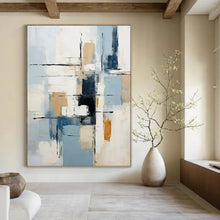Load image into Gallery viewer, Abstract Painting, Geometric Abstract in Soft Tones - For Nursery & Yoga Room LargeART2342