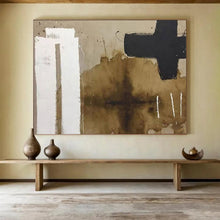 Load image into Gallery viewer, Hand - painted Brown & Black Abstract Acrylic Art for Minimalist Study Rooms LargeART1675