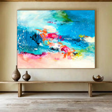Load image into Gallery viewer, Colorful Blue - Toned Abstract Painting for Coastal Living Room & Art Studio DKH031