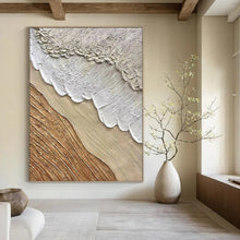 Load image into Gallery viewer, “Neutral Textured Layers” Abstract Painting on Canvas, Minimalist Wall Decor DKH1026