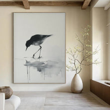 Load image into Gallery viewer, Ink - wash Bird Abstract Art for Traditional - inspired Study & Tranquil Tea House LargeART0933