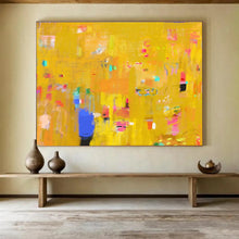 Load image into Gallery viewer, Bright Yellow Abstract Energy Painting for Sunny Kitchen & Creative Studio DKH038