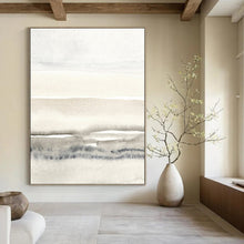 Load image into Gallery viewer, Gray - White Abstract Watercolor Layers, Suited for Minimalist Study & Relaxing Reading Nook LargeART2055