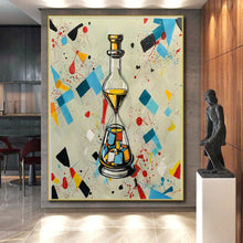 Load image into Gallery viewer, Large Colorful Splash Hourglass – Perfect for Eclectic Café & Creative Studio Break Area LargeART0718