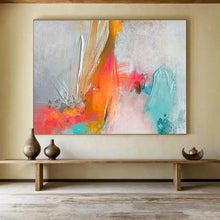 Load image into Gallery viewer, Textured Abstract Painting with Bright Accents for Modern Office & Art - Lovers’ Den DKH207