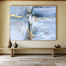 Load image into Gallery viewer, Hand - Painted Blue - Gold Splash Abstract Acrylic Art for New Chinese - Style Living Room Wall Decoration LargeART1631