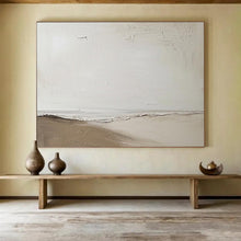 Load image into Gallery viewer, Hand - painted Minimalist Beach Scene Acrylic Art for Serene Bedroom Decor LargeART1658