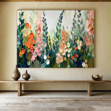 Load image into Gallery viewer, Textured Floral “Garden Blossom” Painting on Canvas, Nature - Inspired Wall Art DKH801