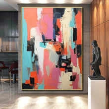 Load image into Gallery viewer, Colorful Abstract Collage Art for Creative Studio & Vibrant Living Room LargeART0839