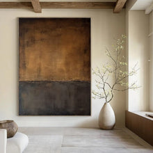 Load image into Gallery viewer, Brown - Black Divided Abstract Painting, Ideal for Sophisticated Home Office & Timeless Living Room LargeART1363