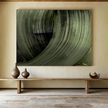 Load image into Gallery viewer, Swirling Dark Green Abstract Forms Abstract acrylic painting DLZ123