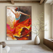 Load image into Gallery viewer, Vivid Abstract Painting, Dynamic Dancer Art for Dance Studio & Spanish - Style Dining Room LargeART2178