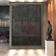Load image into Gallery viewer, Hand - painted Massive Dark Textured Abstract Acrylic Art for Sophisticated Dining Rooms LargeART0103