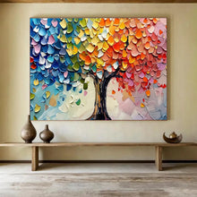 Load image into Gallery viewer, Colorful Palette “Rainbow Tree of Life” Painting on Canvas, Whimsical Wall Art DKH798