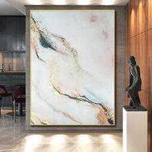 Load image into Gallery viewer, Oversized Pink - Gold Marble - Inspired Acrylic Art for Bathroom & Feminine Bedroom LargeART0433