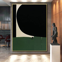 Load image into Gallery viewer, Black, White, and Green Geometric Acrylic Art - Perfect for Modernist Hallway & Minimalist Gallery LargeART0651