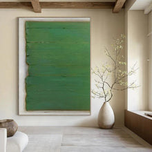 Load image into Gallery viewer, Large - Format Hand - painted Textured Green Simplicity Acrylic Art for Minimalist Entryways LargeART0210
