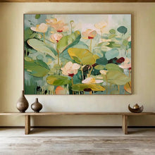 Load image into Gallery viewer, Colorful Lotus Pond - Vibrant Living Room or Bedroom Art LargeART1494