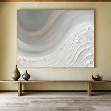 Load image into Gallery viewer, Abstract Painting on Canvas: Textured White Wave - “Quiet Motion” DKH584