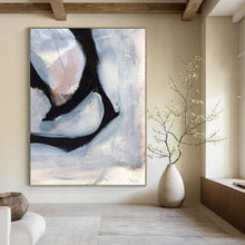 Load image into Gallery viewer, Monochrome Swirls in Gray – Abstract Oil Painting with Dynamic Textures DTP228