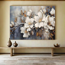 Load image into Gallery viewer, Textured Floral Abstract Painting on Canvas - “Neutral Blooms” DKH707
