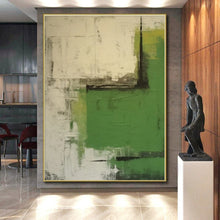 Load image into Gallery viewer, Oversized Green - Gray Abstract Composition Art for Nature - Inspired Living Room & Creative Studio LargeART0531