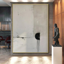 Load image into Gallery viewer, Large - Scale Minimalist Black - White Abstract Acrylic for Modern Living Room LargeART0274