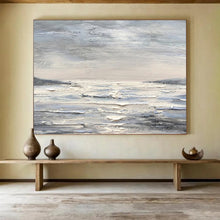 Load image into Gallery viewer, Monochrome Seascape Abstract Painting on Canvas - “Gray - Toned Tranquility” DKH630