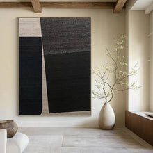 Load image into Gallery viewer, “Monochromatic Geometric Art” - Black, Grey, White Abstract Art on Canvas DKH1114