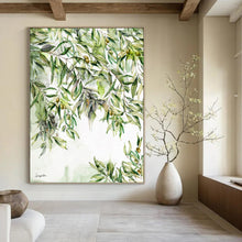 Load image into Gallery viewer, “Olive Branches” - Green and Watercolor Nature Art, Abstract Painting on Canvas DKH1083
