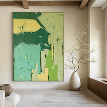 Load image into Gallery viewer, Green - Toned Geometric Abstract Art, Suited for Minimalist Office & Nature - Themed Café LargeART2276