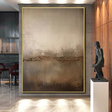Load image into Gallery viewer, Textured Neutral Divide Acrylic Art - Suited for Industrial - chic Restaurant & Rustic Home Library LargeART0573