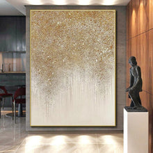 Load image into Gallery viewer, Large - Format Glittering Gold - Silver Abstract Acrylic for Glamorous Entryway LargeART0281