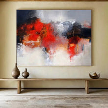Load image into Gallery viewer, Red And Gray Abstract Painting On Canvas DKH430