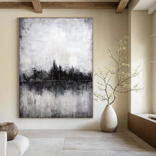 Load image into Gallery viewer, Monochrome Landscape Abstract Canvas Painting, Great for Minimalist Bedroom & Nature - Inspired Lounge LargeART1147