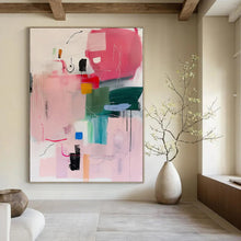 Load image into Gallery viewer, “Pink - Toned Abstract Composition” Abstract Painting on Canvas, Chic Studio Decor DKH998