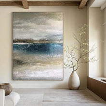 Load image into Gallery viewer, “Muted Coastal Tones” Abstract Seaside Painting on Canvas, Subtle Beach Art DKH945