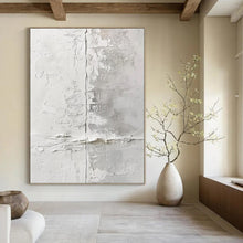 Load image into Gallery viewer, Textured White Minimalist Acrylic Art, Suited for Modern Entryway & Gallery Wall LargeART1016