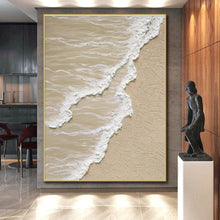 Load image into Gallery viewer, Textured Beach Wave Acrylic Art - Ideal for Coastal - inspired Living Room & Relaxed Beach House LargeART0662