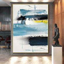 Load image into Gallery viewer, Oversized Cool - Tone Abstract Art for Coastal Bedroom & Contemporary Lounge LargeART0483