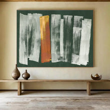 Load image into Gallery viewer, Green - Based Brushstroke Abstract Painting on Canvas - “Vibrant Strips” DKH612