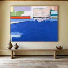 Load image into Gallery viewer, Colorful Abstract Painting on Canvas: Vibrant Block - Shaped Abstraction DKH575
