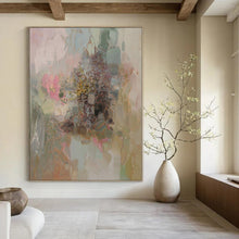 Load image into Gallery viewer, Soft - Toned Floral Abstract Canvas Painting, Great for Bohemian Bedroom & Relaxing Lounge LargeART1167