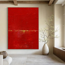Load image into Gallery viewer, Bold Red Minimalist Art, Ideal for Modern Living Room Accent & Dramatic Entryway LargeART1089