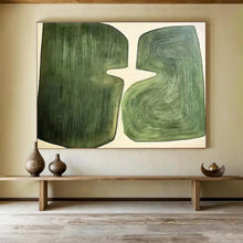 Load image into Gallery viewer, Dual Green Forms Abstract Painting DKH529
