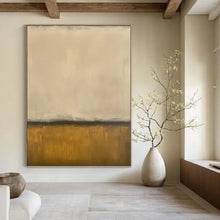 Load image into Gallery viewer, “Beige and Gold Minimalist Horizons” - Beige, Gold, Grey Abstract Art on Canvas DKH1238